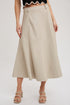 FAUX LEATHER FLARE MIDI